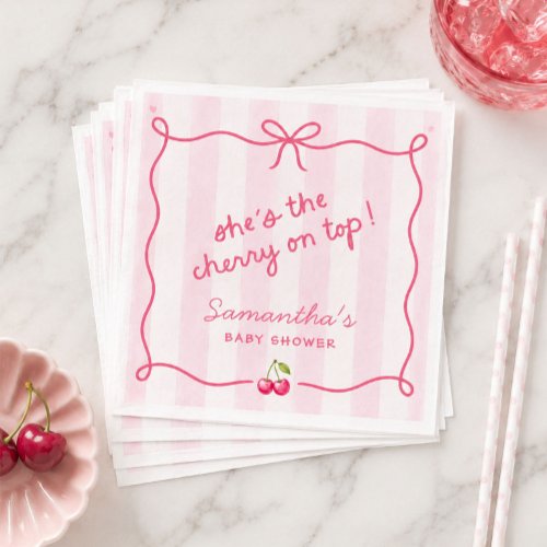 She's the Cherry on Top Baby Shower Napkins
