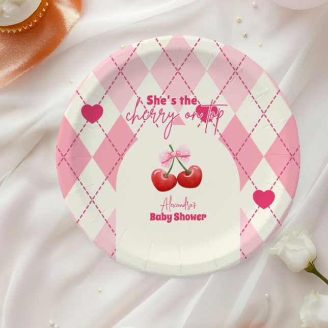 She's the Cherry on top Baby Shower Paper Plates (Creator Uploaded)
