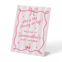 She's the Cherry on Top Baby Shower Table Sign