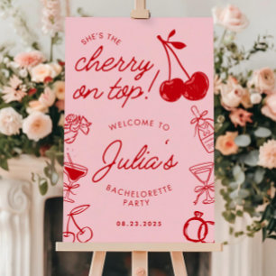 She's The Cherry on Top Bachelorette Editable Sign