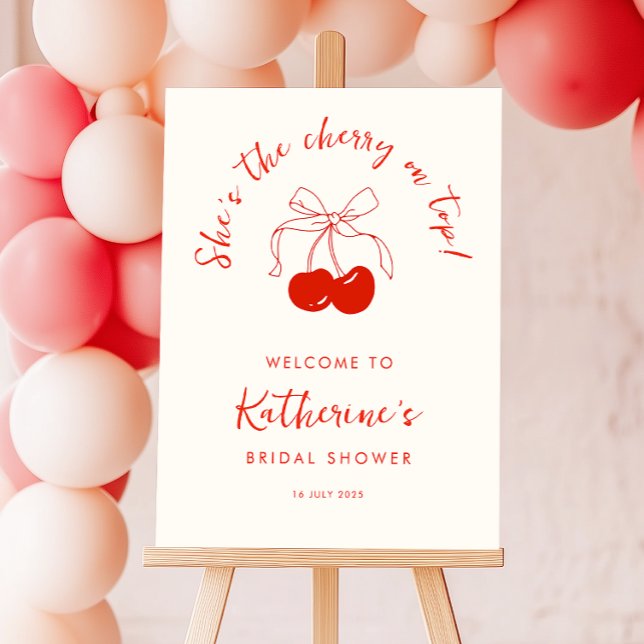 She's the Cherry on Top Bridal Shower Foam Board (Creator Uploaded)