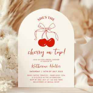 She's the Cherry on Top Bridal Shower Invitation
