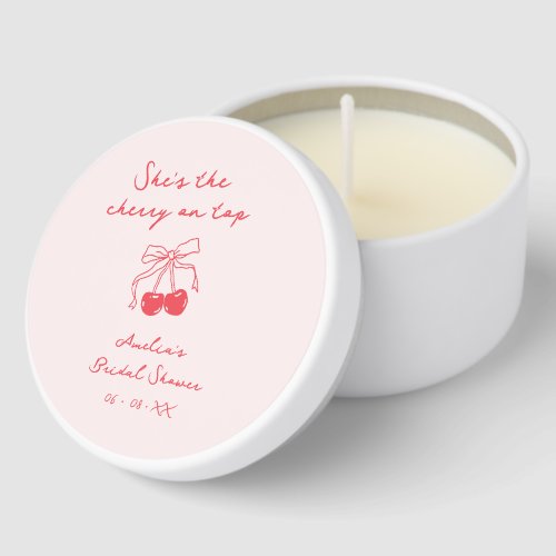 She's the Cherry on Top Bridal Shower Mini Candle Favors