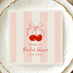 She's the Cherry on Top Bridal Shower Napkins<br><div class="desc">Celebrate love with these charming cherry-themed bridal shower napkins</div>