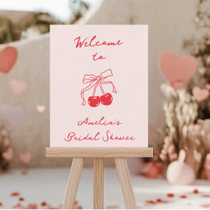 She's the Cherry on Top Bridal Shower Welcome Foam Board