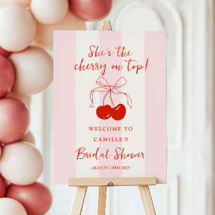 She's the Cherry on Top Bridal Shower Welcome Sign