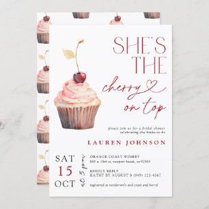 She's the Cherry on Top Modern Bridal Invitation