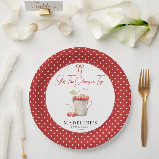 She's The Cherry on Top Paper Plate (Wedding)