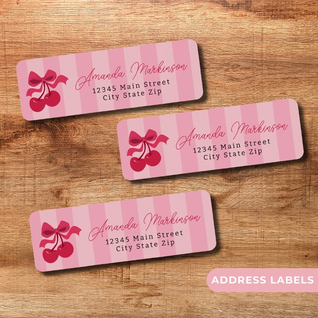 She's the Cherry on Top Pink Baby Shower Label (Creator Uploaded)