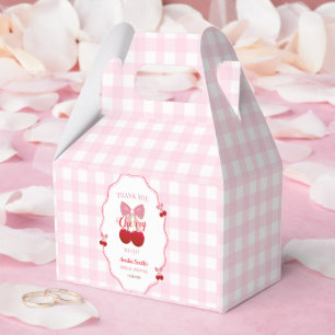 She's The Cherry On Top Pink Bow Bridal Shower Favor Boxes