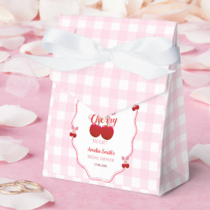 She's The Cherry On Top Pink Bow Bridal Shower Favor Boxes