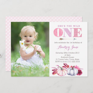She's the wild ONE 1st Birthday Party, Fall Party Invitation