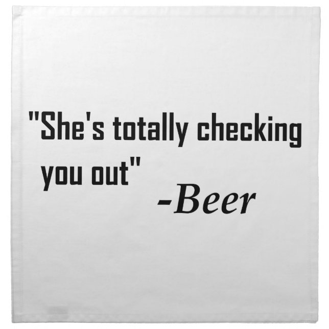 "She's Totally Checking You Out" - Beer Napkin (Front)