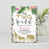 She's Two Wild Second Birthday Invitation (Standing Front)