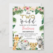 She's Two Wild With Second Lion Birthday Invitation (Front)