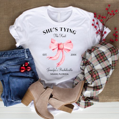 Shes Tying The Knot Bachelorette Wedding Party T_Shirt