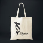 She's Tying the Knot Black Bow Bachelorette  Tote Bag<br><div class="desc">She's Tying the Knot Black Bow Bachelorette Tote Bag.   

Have fast and easy party favor bags without the high price. This Personalized She's Tying the Knot Black Bow Bachelorette Tote Bag is the perfect way to make the event you are planning #unforgettable!</div>