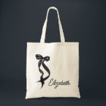 She's Tying the Knot Black Bow Bachelorette  Tote Bag<br><div class="desc">She's Tying the Knot Black Bow Bachelorette Tote Bag.   

Have fast and easy party favor bags without the high price. This Personalized She's Tying the Knot Black Bow Bachelorette Tote Bag is the perfect way to make the event you are planning #unforgettable!</div>