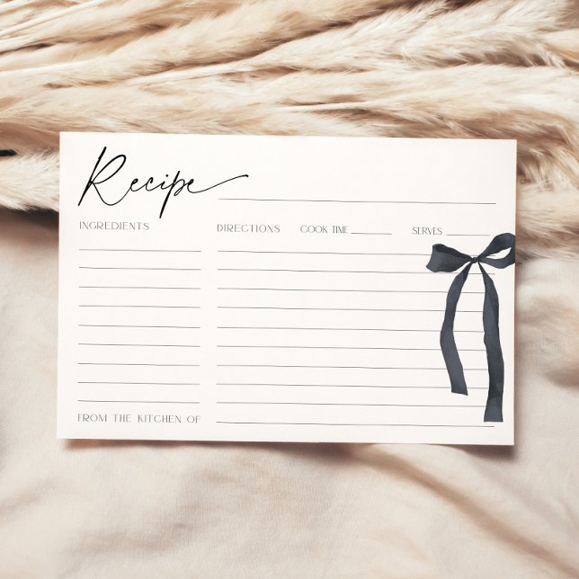 She's Tying the Knot Black Bow Bridal Recipe Card (Creator Uploaded)