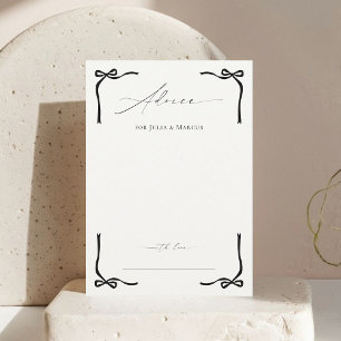 She's Tying The Knot Black Bow Bridal Shower Advice Card