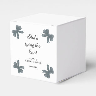 She's Tying The Knot Black Bow Bridal Shower Favor Boxes