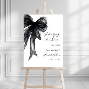 She's Tying The Knot Black Bow Bridal Shower Foam Board
