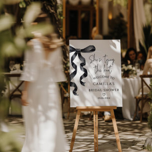 She's Tying The Knot Black Bow Bridal Shower Foam Board