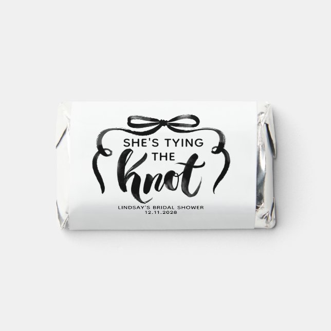 She's Tying The Knot Black Bow Bridal Shower Hershey's Miniatures (Front)