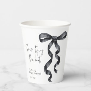 She's Tying The Knot Black Bow Bridal Shower Paper Cups