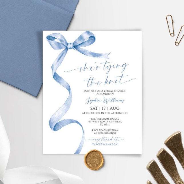 She's Tying the Knot Blue Bow Bridal Shower (Creator Uploaded)