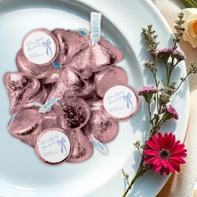 She's Tying the Knot | Blue Bow Bridal Shower Hers Hershey®'s Kisses® (Creator Uploaded)