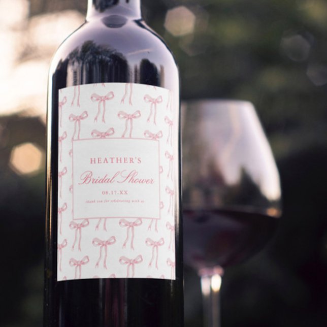 She's Tying The Knot Blue Bridal Shower  Wine Label (Creator Uploaded)