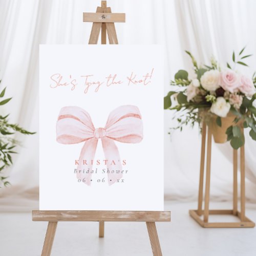 Shes Tying the Knot Blush Bow Bridal Shower Foam Board