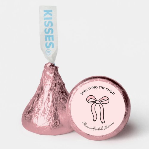 Shes Tying The Knot Blush Pink Bow Bridal Shower Hersheys Kisses