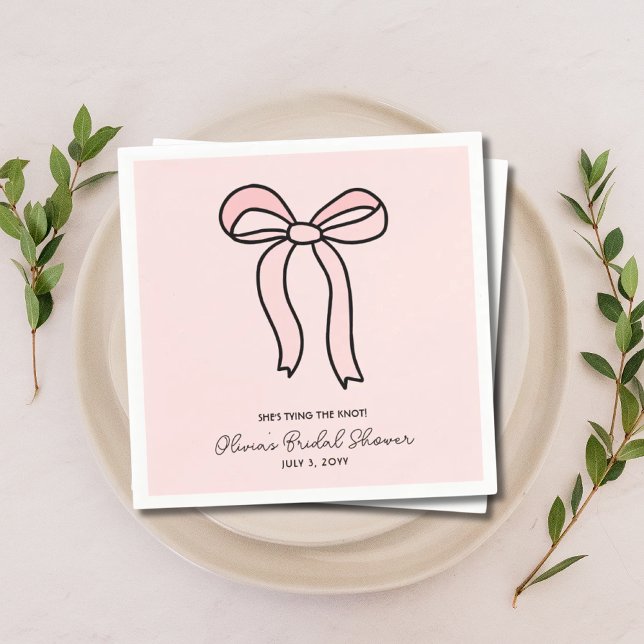 She's Tying The Knot Blush Pink Bow Bridal Shower Napkins (She's Tying The Knot Blush Pink Bow Bridal Shower Napkins
)