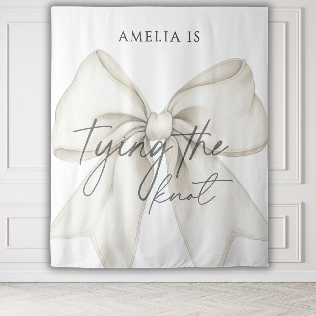 Shes Tying The Knot Bow Bridal Shower Backdrop (Creator Uploaded)