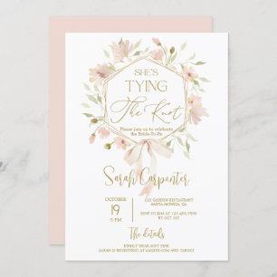 She's Tying the Knot Bow Bridal Shower Invitation