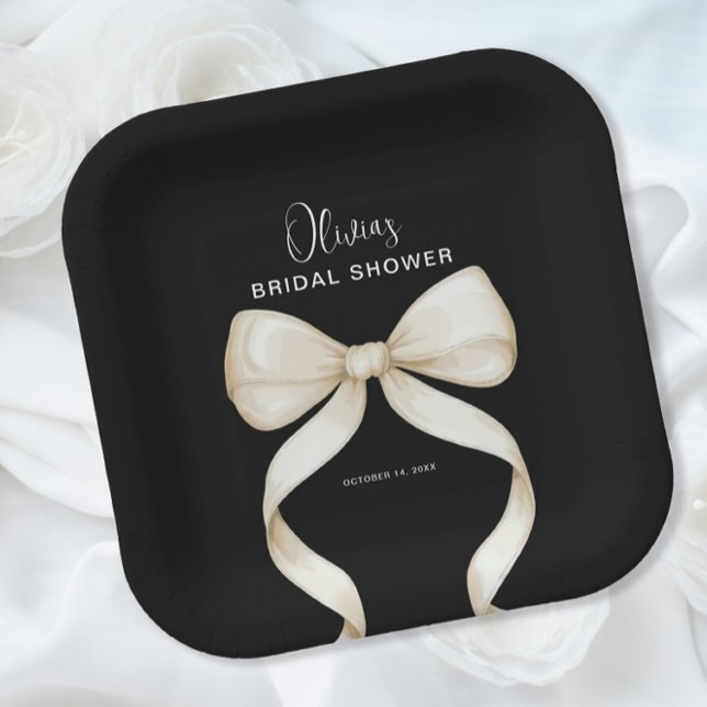 She's Tying the Knot Bow Bridal Shower Paper Plates (Creator Uploaded)
