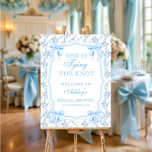 She's Tying the Knot Bow Bridal Shower Welcome Foam Board
