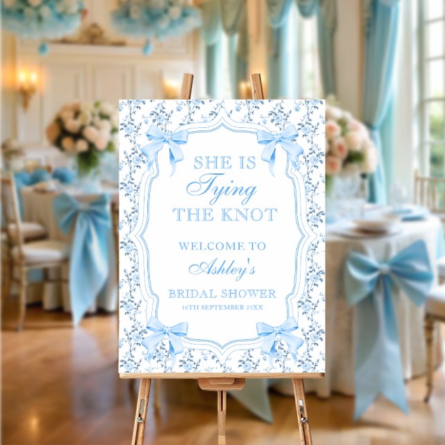 She's Tying the Knot Bow Bridal Shower Welcome Foam Board (Creator Uploaded)