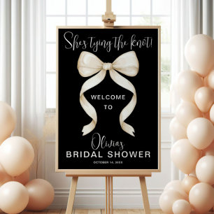 She's Tying the Knot Bow Bridal Shower Welcome Foam Board
