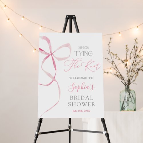 Shes Tying the Knot Bow Bridal Welcome sign