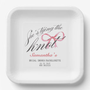 She's Tying the Knot Bow Coquette Bridal Shower Paper Plates