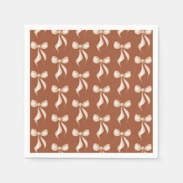 She's Tying the Knot Bow Pattern Bridal Shower Napkins (Front)