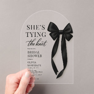 She's Tying The Knot Bridal Shower  Acrylic Invitations