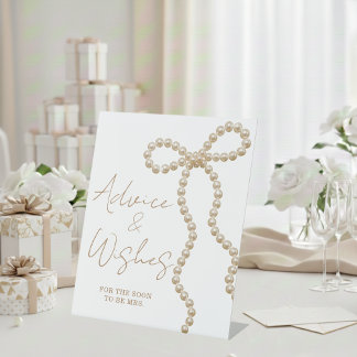 She's Tying the Knot Bridal Shower Advice & Wishes Pedestal Sign