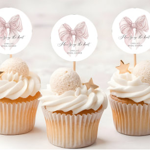 She's tying the knot Bridal Shower Classic Round Sticker