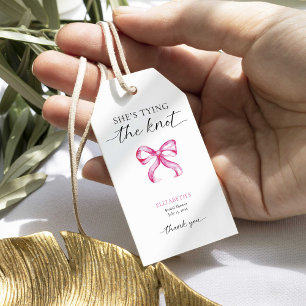 She's Tying the Knot Bridal Shower Custom Gift Tags
