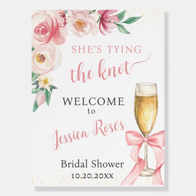 SHE'S TYING THE KNOT BRIDAL SHOWER FOAM BOARD (Front)
