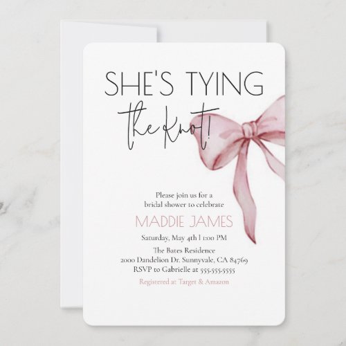 Shes Tying The Knot Bridal Shower Invitation